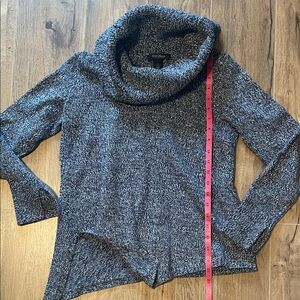 White House Black Market Blue/Silver Cowl Neck Sweater